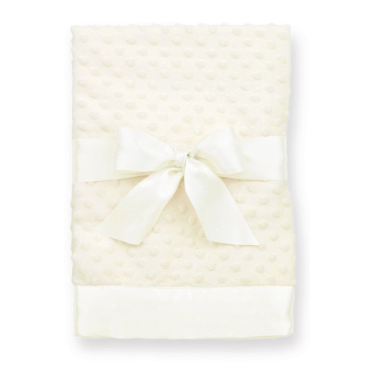 Bearington Baby Creamy White Dottie Snuggle Blanket, 28.5" x 28.5", For Ages 0-3